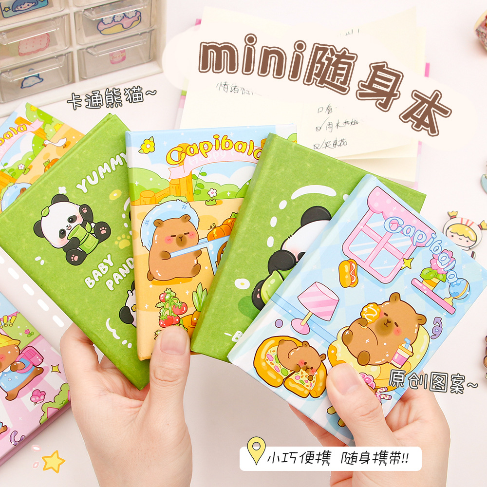 Creativo A7 Capibara cuaderno de dibujos animados de bolsillo del gualvío para estudiantes de primaria especial mini cuaderno al por mayor