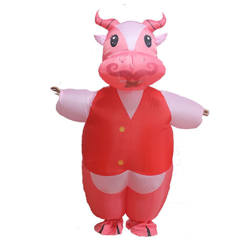 Venta caliente Traje inflable transfronterizo Dinosaurio de Halloween Alien Tyrannosaurus Rex Dress Up Ropa de actuación divertida Decoración de fiesta