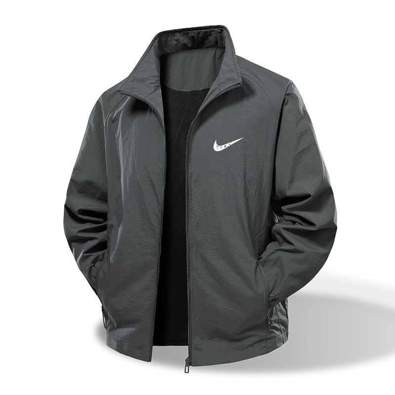 2025 Spring and Autumn New Workwear Zipper Jacket Stretch Waterproof Outdoor Jacket Stand Collar Jacket Nylon