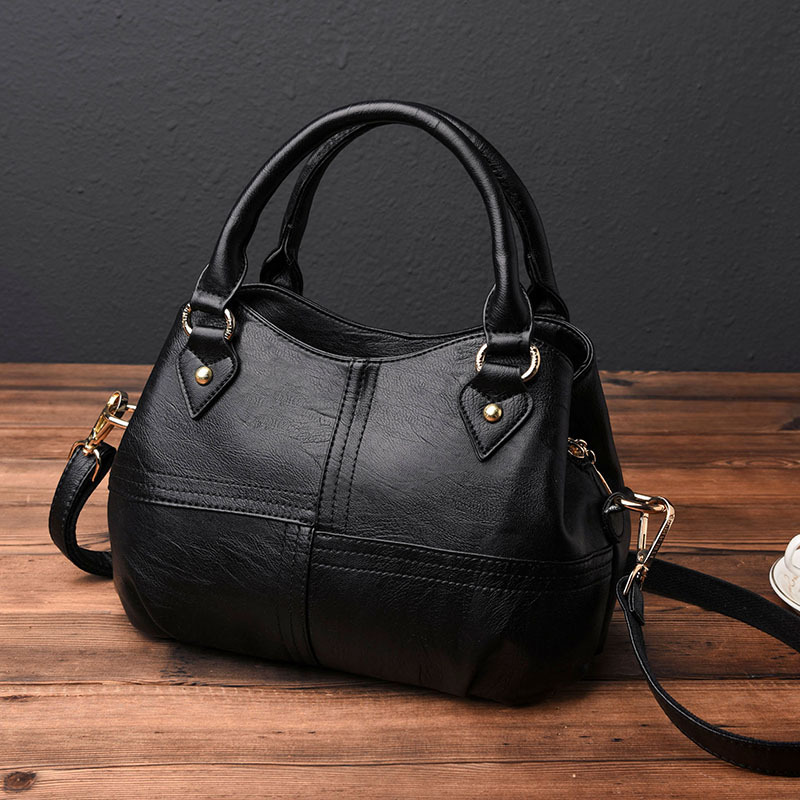 Elegant Women’s Handle Bag Casual Textured Soft Leather Handbag_voghion.com