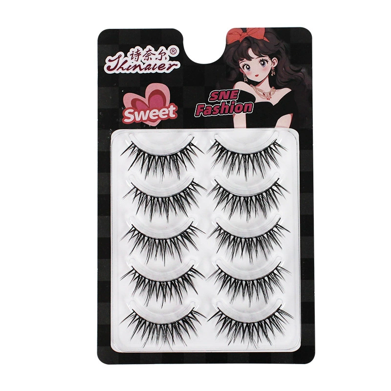 Comic-Style False Eyelashes, Dense Manga Look, Multi-Style Pack (2–10 pcs, Natural Band)