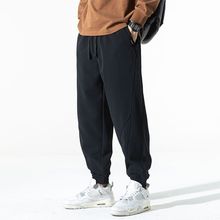 弹力运动裤男士大码春季2025新款黑色休闲裤子束脚卫裤春秋款男裤