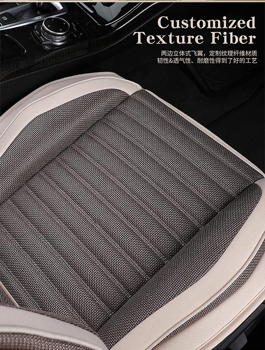 Car Seat Cushion, Universal for All Seasons, Fully Enclosed Seat Cover, Linen Breathable Fabric Seat Cushion, Universal Seat Cushion Cover for Five Seats in the Car