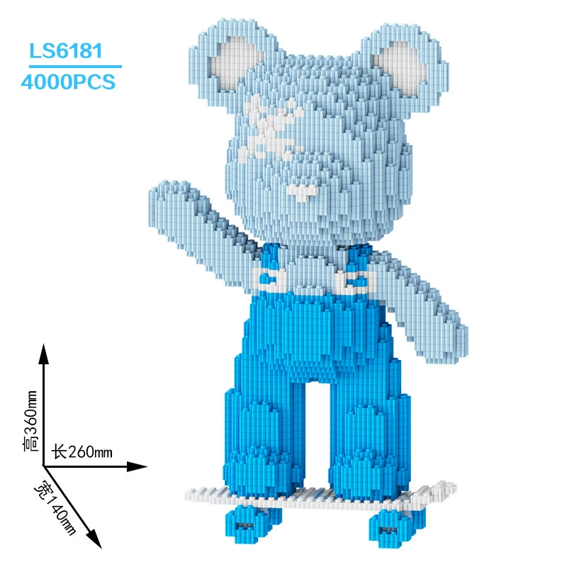 Constructor set Lego DIY small-brick fox toy, multi-size models 17–100 cm, birthday gift