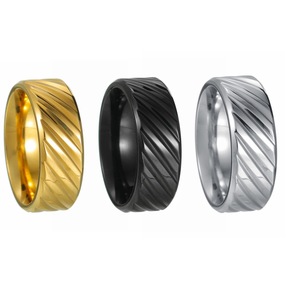 201 Stainless Steel Material Casual Elegant Simple Style Geometric Titanium Steel Plating Unisex Rings Men Band Rings