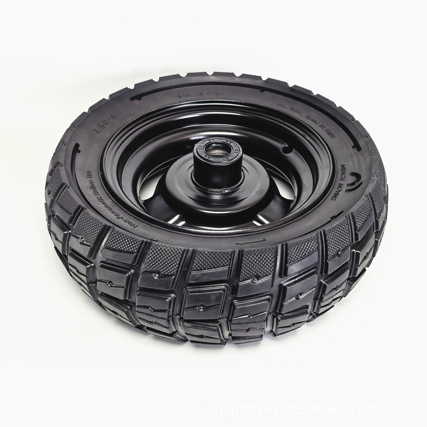 3.50-6 solid tire wheel 10inch leisure four-wheel electric vehicle non-inflatable anti-explosion tire front and rear wheel assembly