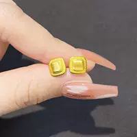 Серьги-гвоздики темперамент серьги женский 24K5G маленький хлеб серьги ретро золото 999 ножек золото чистое золото новый золотой год
