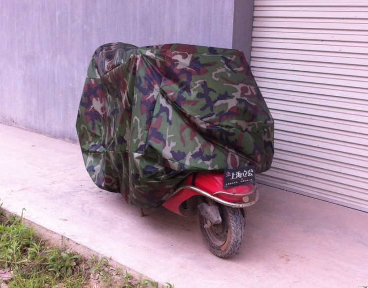 190t Camouflage Silver-Coated Motorcycle Cover Electric Car Cover Body Car Clothing Sun Protection Sunshade Rainproof