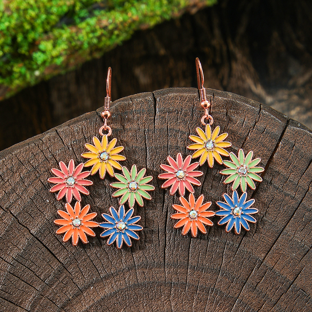 15g Weight Alloy Ear Needle Material Drop Earrings Classification 1 Pair Quantity Daily, Street Occasion Zinc alloy Material Geometric Pattern All Seasons Season Women's Gender Polished Finish Ethnic Style Style 1 Pair Ethnic Style Geometric Zinc Alloy Drop Earrings 14