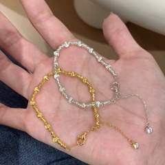 s925纯银真金电镀猫眼珠豆豆手链轻奢高级感精致小众设计时尚百搭