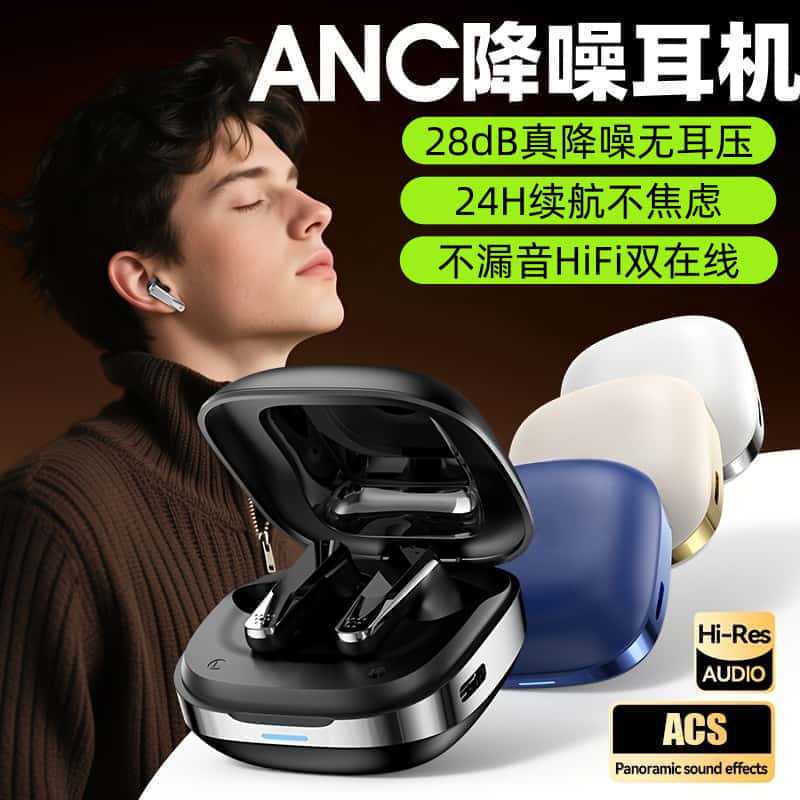 Cross-Border Popular Noise-Canceling Headphones Tws Real-Time Translation Earphones In-Ear Private Model Sports Noise-Canceling Earbuds with Large Battery Capacity