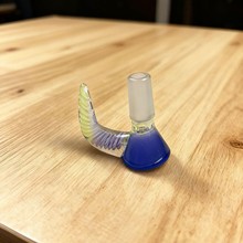 欧美彩色高硼硅玻璃烟具配件创意双色螺纹玻璃烟斗摆件水烟枪配套