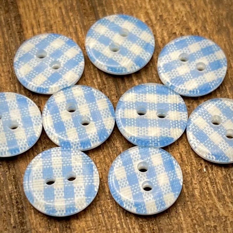 布目樹脂ボタンdiy子供装飾ボタン赤ちゃん服円形両眼シャツボタンカラー格子ボタン|undefined