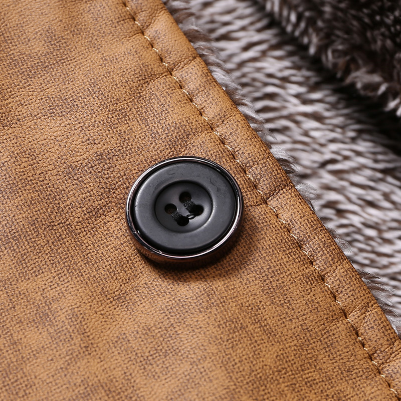 Aliexpress Amazon otoño y invierno hombre con solapa lavado con agua chaqueta de cuero pu negocio casual aumento de peso chaqueta de cuero grande hombre