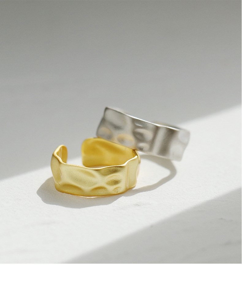 Fashion Irregular Solid Color Sterling Silver Plating Open Ring 1 Piece