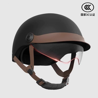 3C Certified Electric Vehicle Helmet for Motosiklet kaskı (dəbilqə) - 3c-certification-cloud-carbon-black-hat-brim-transparent-endoscope