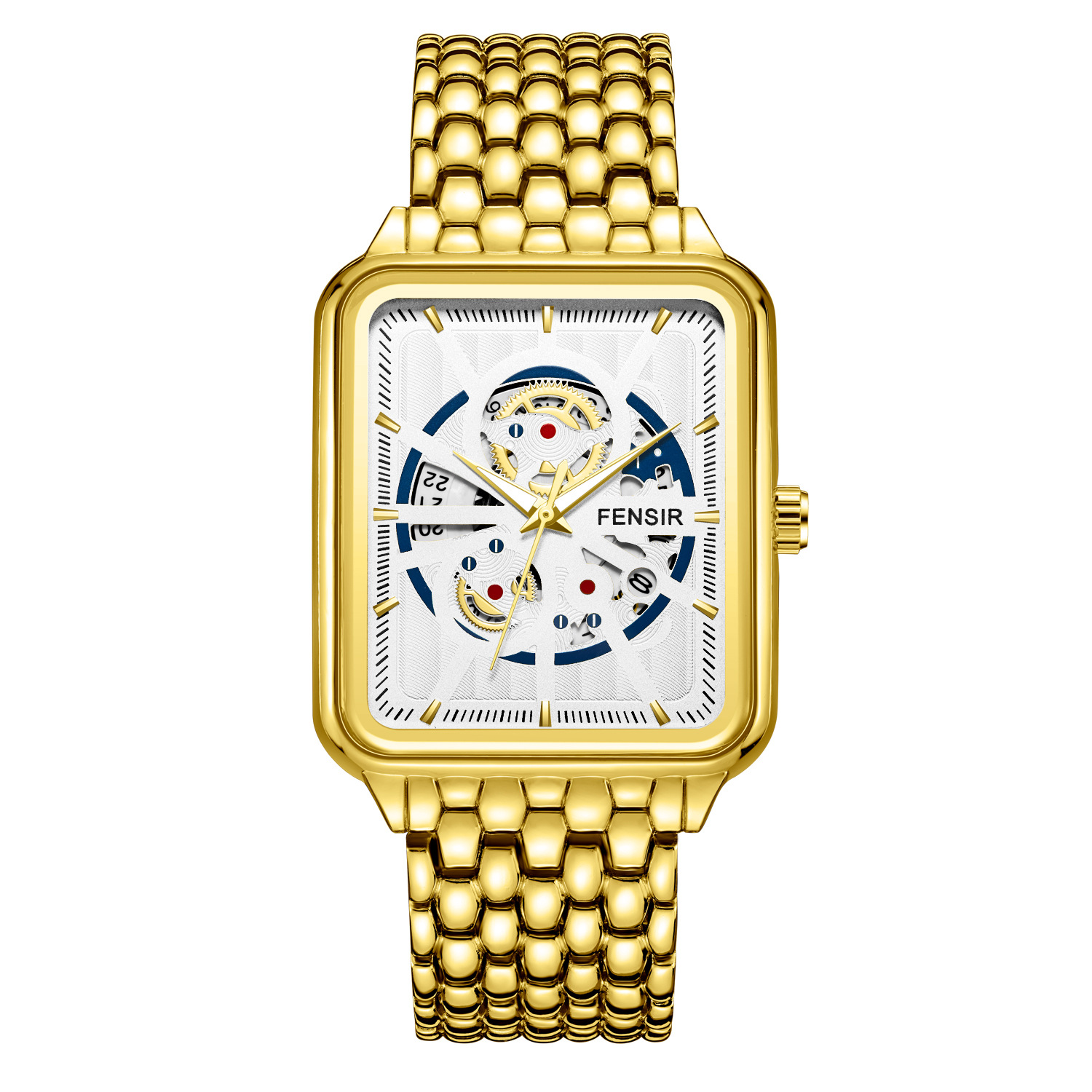 Fenshi Retro Square Watch Personalized Hollow Luxury Gold Southeast Asia Hot-Selling Quartz Watch Manufacturer Direct Sale