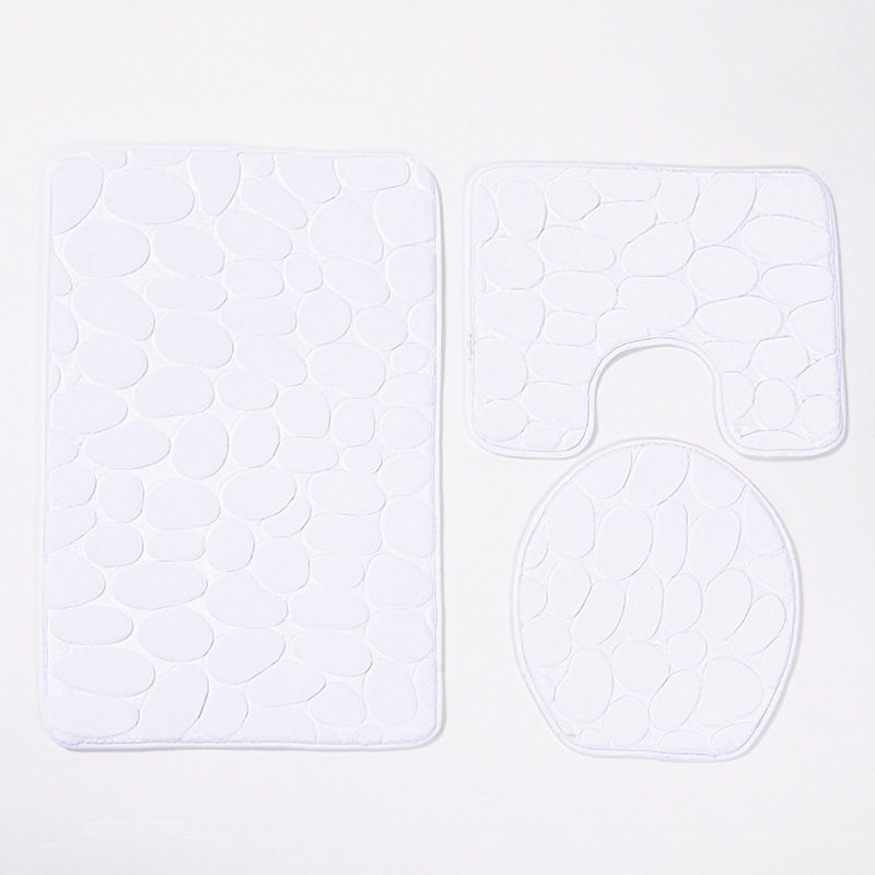 Juego de 3 alfombrillas de baño de franela, antideslizantes y absorbentes, tapete para bañera y alfombra para inodoro