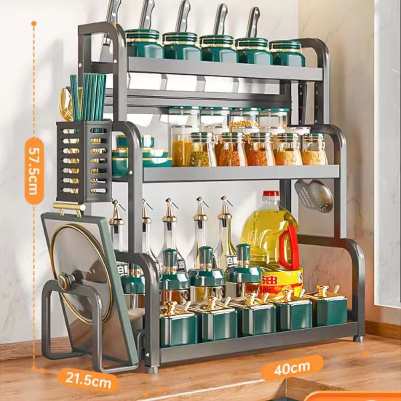 Ash-Three Layers Long 40 Send 4 Hook Chopping Board Rack Chopsticks Cage Knife Rack