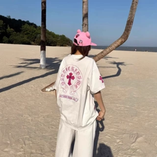 美式梵文刺绣字母短袖T恤女夏季百搭宽松小众设计感慵懒风ins上衣