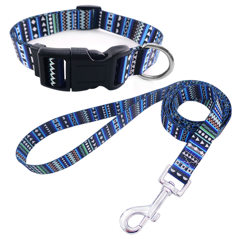 Productos para mascotas impresos perros collares de tracción conjunto de cuerda de tracción Boemia comercio exterior perros anillos de moda accesorios para mascotas