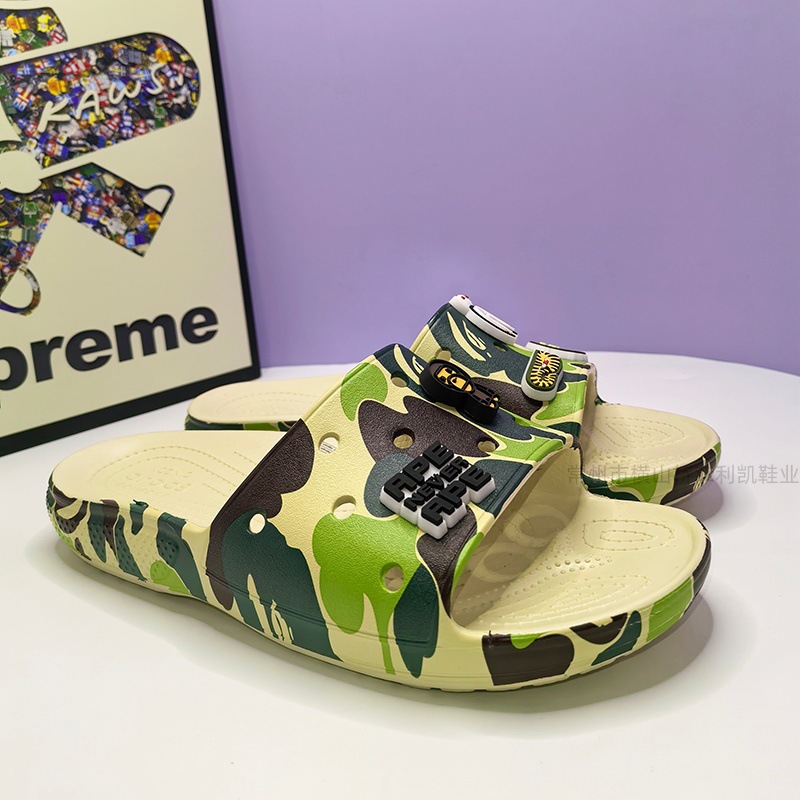 Croos moda camuflaje slippery holes beep holes parejas anti-deslizante sandy sandy casual zapatillas de playa un pedazo image 9