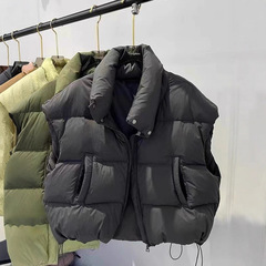 2025秋季新款韩版羽绒棉服立领加厚拉链马夹马甲外套保暖上衣女