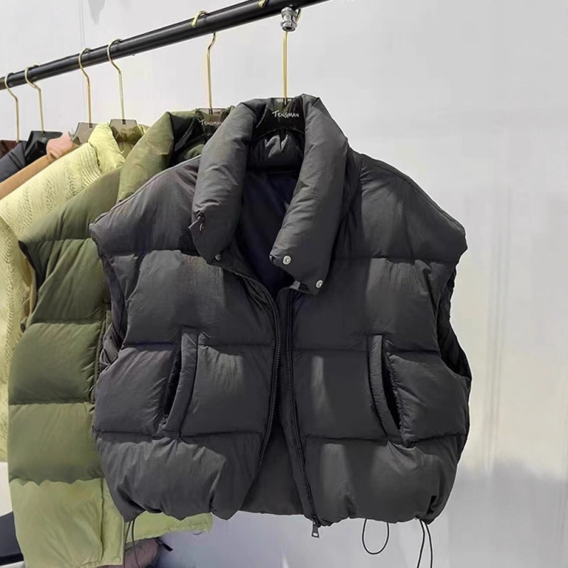 2025秋季新款韩版羽绒棉服立领加厚拉链马夹马甲外套保暖上衣女|undefined