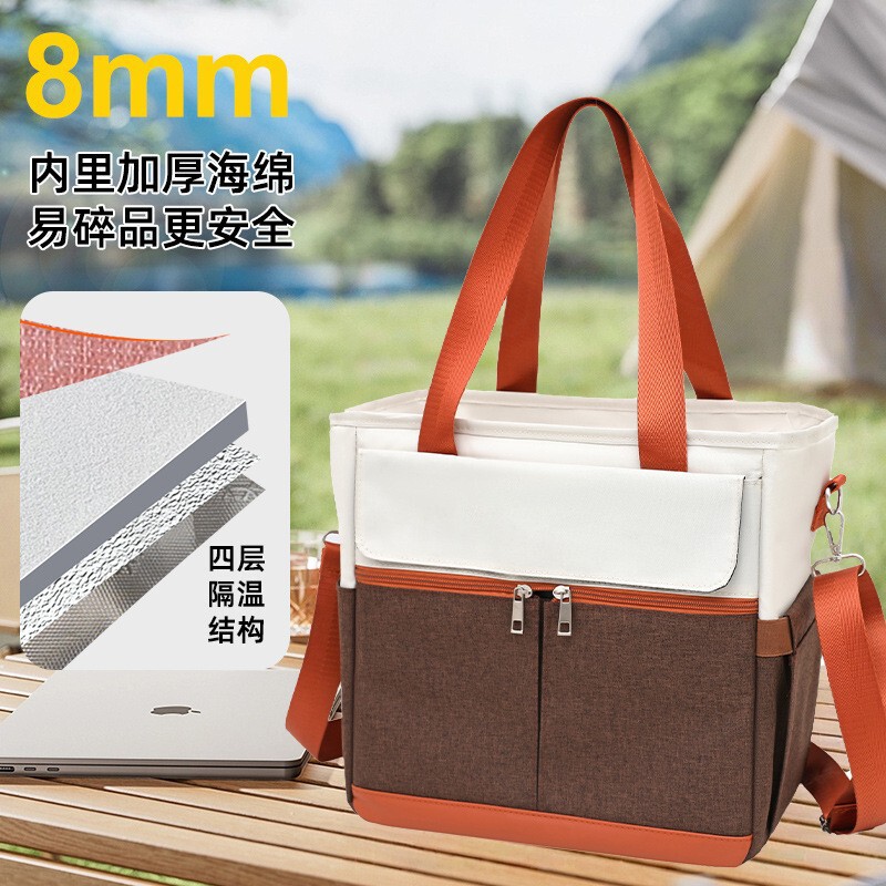 Cross-Border Women's Lunch Bag Handbag Leak-Proof Insulated Picnic Bag with Shoulder Strap Refrigerated Tote Bag Insulated Bag Ice Bag Cross-Border Women's Lunch Bag Handbag Leak-Proof Insulated Picnic Bag with Shoulder Strap Refrigerated Tote Bag Insulated Bag Ice Bag