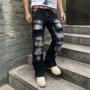 外贸微喇男士美式工装裤
