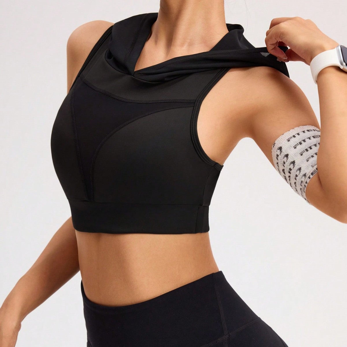 Silk Grid Hooded Yoga Top for Women, Summer Quick-Dry Breathable Fitness Top, Sweat-Inducing Training Running Sports Vest