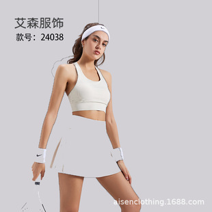 Summer Elastic High-Waist Slimming Yoga Short Skirt with Anti-Exposure Lining and Pocket Tennis Skirt Casual Outer Wear Pleated Skirt