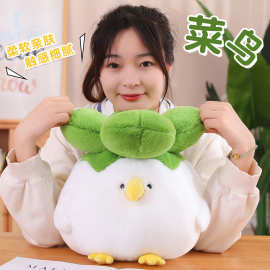 新款呆萌胖小菜鸟公仔玩偶可爱大白菜鸡抱枕睡觉创意布娃娃礼物