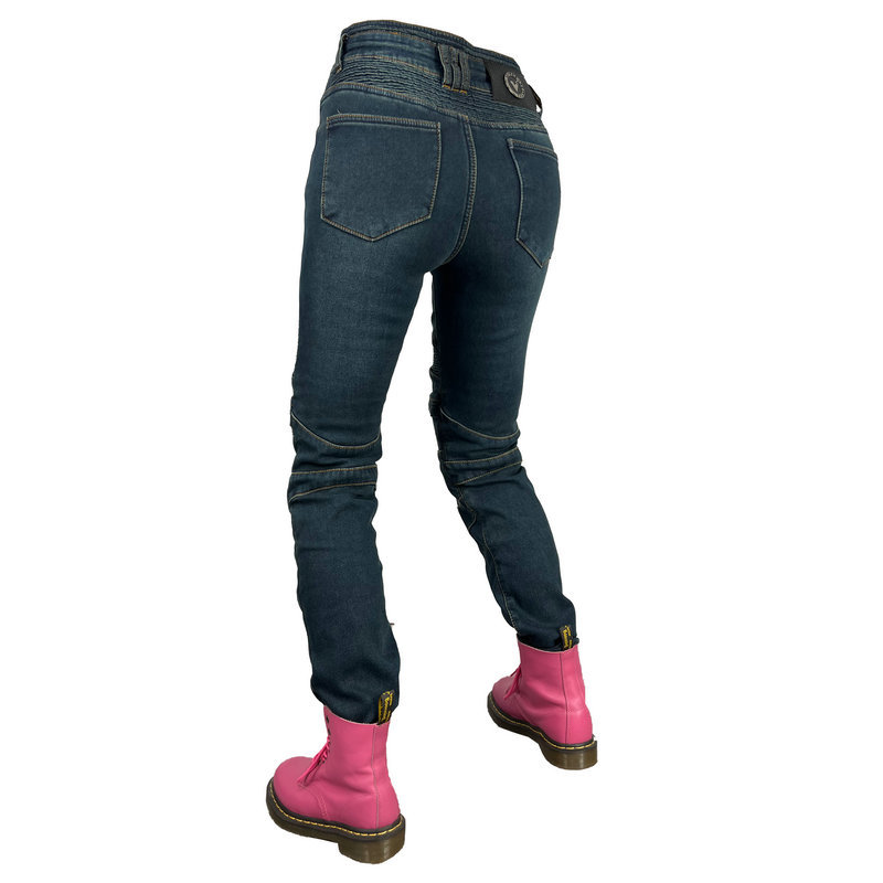 VOLERO motocicleta pantalones vaqueros de las mujeres de cintura alta de la motocicleta de montar pantalones de invierno de lana forrada a prueba de agua caliente anti-caída pantalones