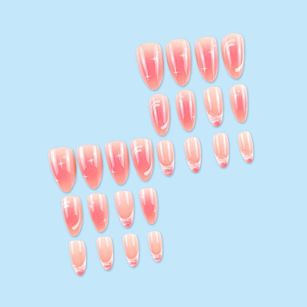 Polvo desnudo tridimensional transfronterizo para usar uñas con estrellas decoradas con un parche de uñas simple y elegante. image 4