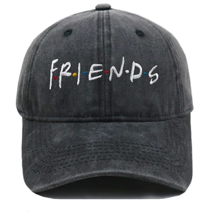 Джинсовая бейсболка с вышивкой «friends» лето