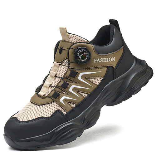 Men's Breathable Mesh Work Safety Shoes Summer Anti-Pound Anti-Puncture Work Shoes EVA Lightweight Protective Shoes