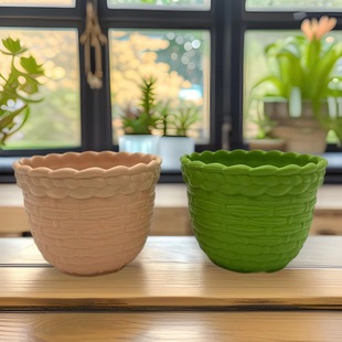 Plastic Lace Imitation Rattan Texture Desktop Green Plants Household Succulent Potted Plants Living Room Plants Plastic Small Flower Pots