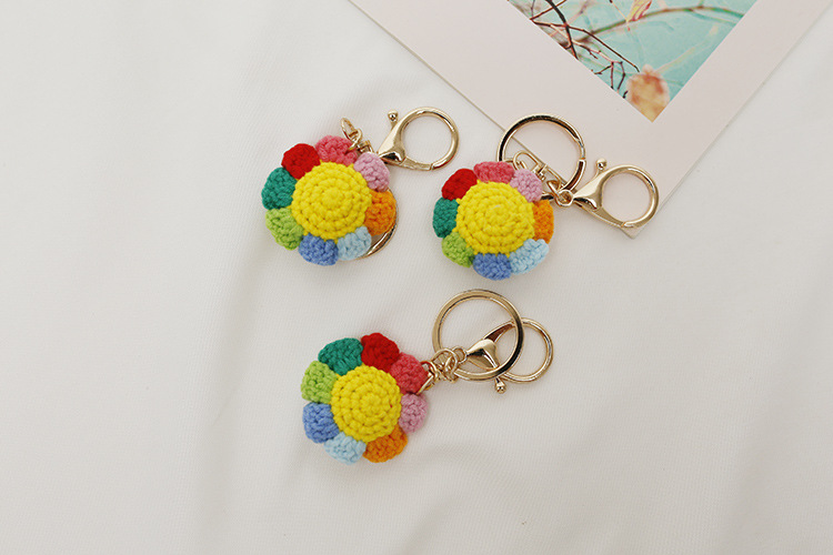 Bag Pendant, Keychain Classification 1 Piece Cute Sunflower Yarn Women's Bag Pendant Keychain