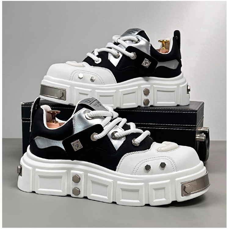 Xiyin Wholesale Extra-Large Men's Shoes Full-Soled Sneakers New Mesh Casual Shoes Thick-Soled Height-Increasing Dad Shoes