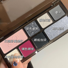 Hey, Heartbeat Rose Eyeshadow – Black Matte Smoky Makeup & Contour Palette for Students, Beginners, and Punk-Look Lovers