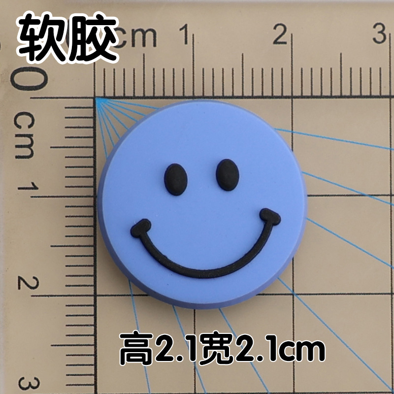 부드러운 접착제 푸른 웃는 얼굴 2.1cm