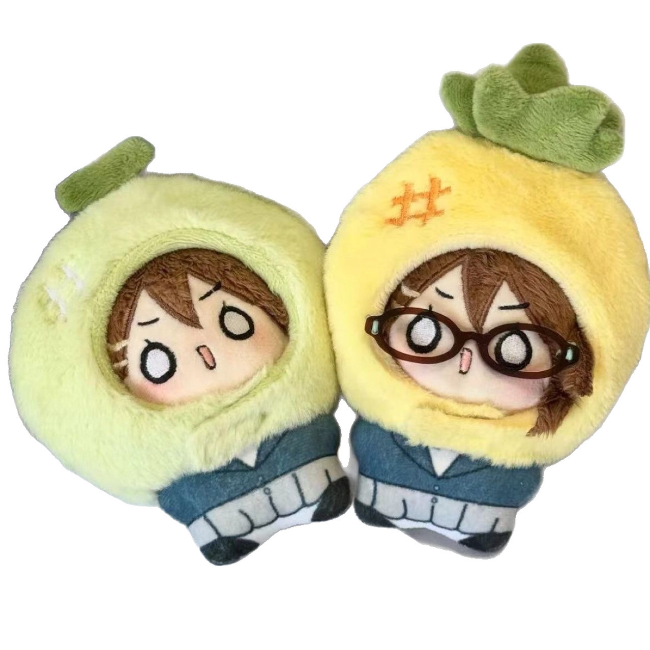Alto valor facial auto-desprecio melón 10 cm muñeca de algodón cabeza lindo muñeca de peluche muñeca ropa de muñeca colgante
