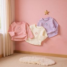 女童打底衫长袖25年春秋新款时髦卡通女孩女宝宝圆领软弹长袖T恤