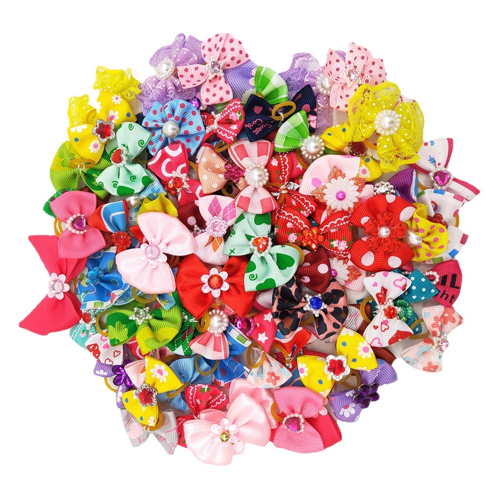 Cross-Border Hot-Selling Pet Bow Ties, Creative Princess-Style Dog Hair Accessories, Rubber Bands, Hair Flowers, Pet Accessories, Wholesale in Stock