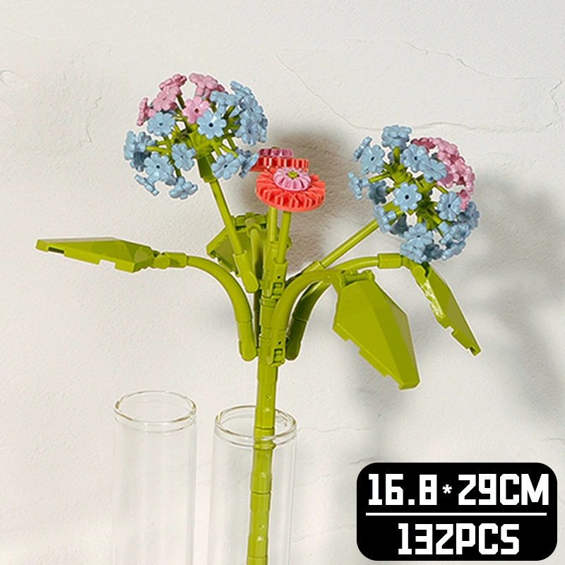 Realistic Table Flower Set, DIY Miniature Bouquet Constructor, Assorted Rose & Sunflower Models, Gift