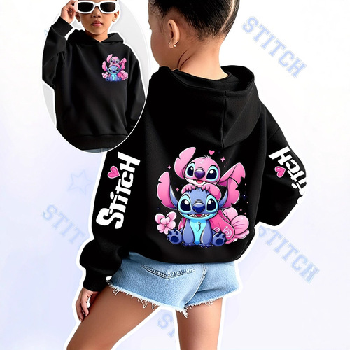 Shidizai spring and autumn casual sweater for middle and middle children's neutral cartoon sports long-sleeved hoodie children's top
