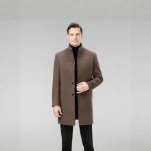 冬加厚双面呢绵羊毛大衣男式黑色长款风衣西装领中年可拆鹅绒内胆