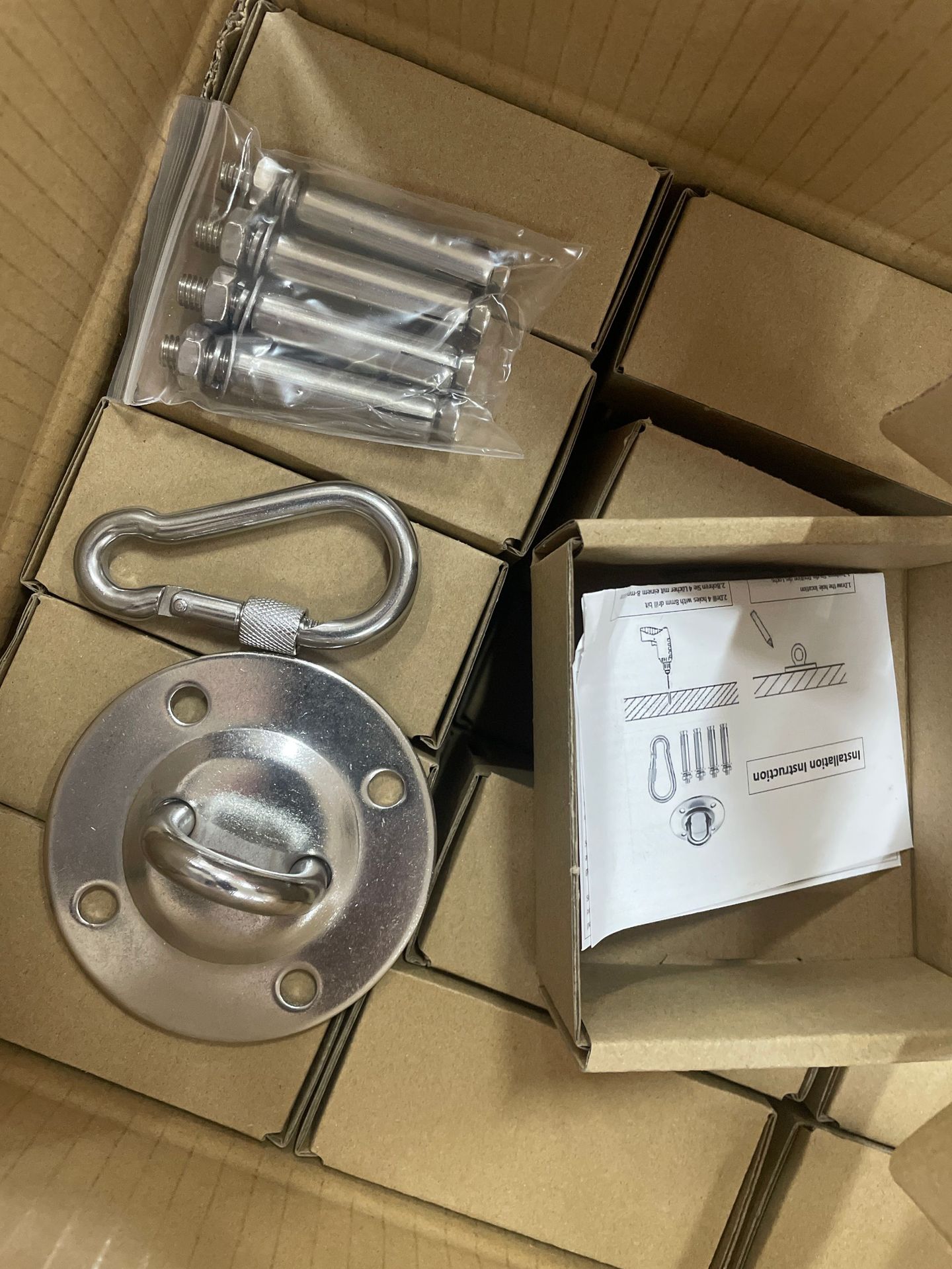 나사가 있는 스테인레스 스틸 디스크 스프링 후크-395g