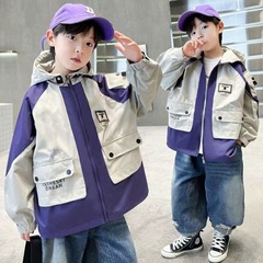 男児突撃服2025新型防風防水コート男の子ハンサム中大童洋気子供風服外着